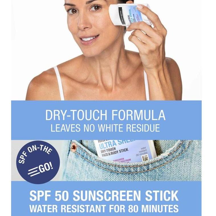 Neutrogena Ultra Sheer Zinc Face Body Mineral Sunscreen Stick Spf50 - Original