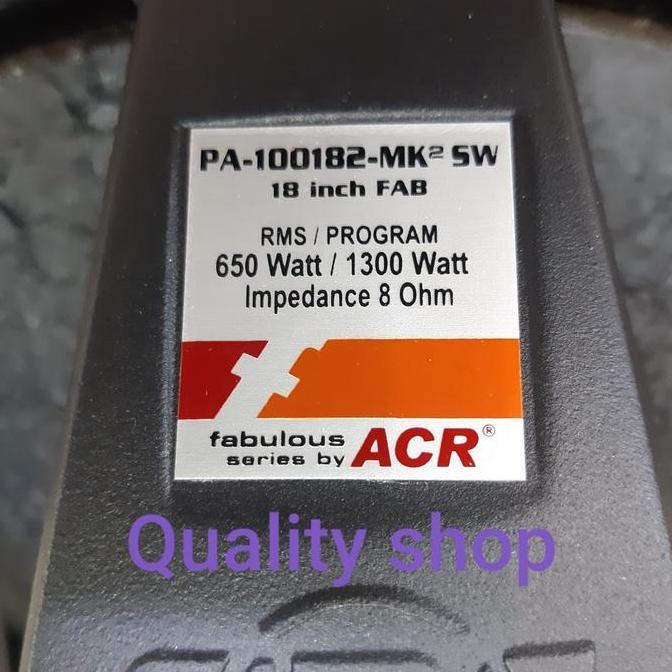 yellowbench / SPEAKER ACR FABOULUS 18 INCH 1300 WATT ORIGINAL Diskon