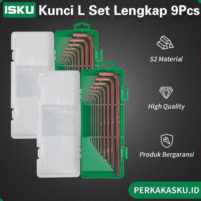 ISKU Kunci L Set Kunci L Bintang Hex Ball Long Kunci L Sepeda Motor