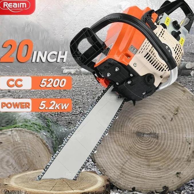 MESIN POTONG KAYU 52CC 20INCH CHAINSAW 2TAK UNTUK GERGAJI MESIN ALAT OUTDOOR MESIN GERGAJI KAYU GERG