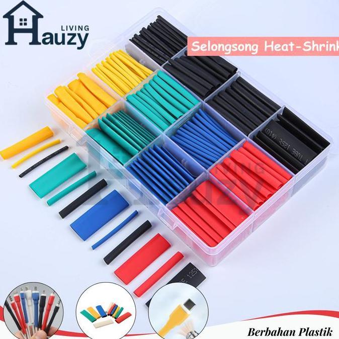 Hauzy - 560Pcs Kabel Heat Shrink Warna Pelindung Kabel Motor Mobil Elektronik Set Lengkap