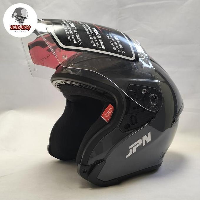 Helm JPN KYO 9 warna abu modern glossy