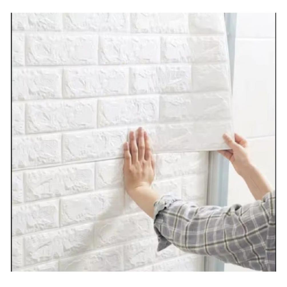 Paket Hemat Wallpaper Dinding Foam 3D 70Cmx 70Cm Bata Putih / Wallpaper Dinding Foam 70X77 3D Tebal 