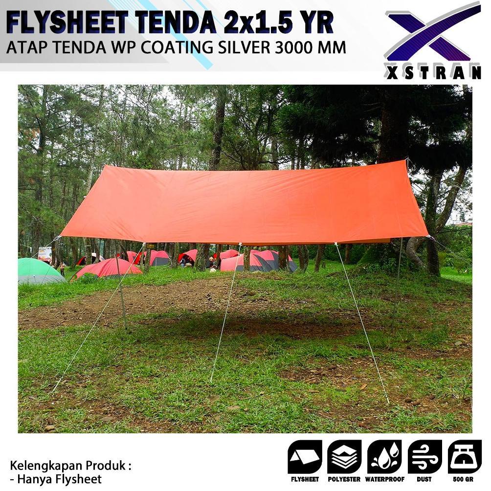 LIMITED FLYSHEET TENDA 2X1.5 YARD FLYSHEET WATERPROOF PU 3000 MM FLYSHEET OUTDOOR SIZE 2 X 1.5 YARD
