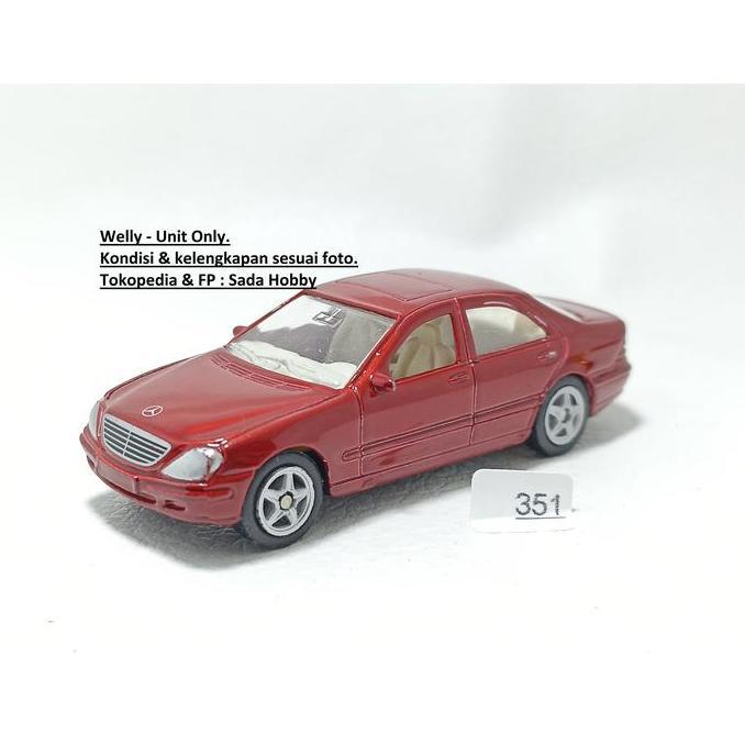 DIECAST WELLY MERCEDES BENZ S CLASS SEDAN MERAH UNIT ONLY CADATOYS