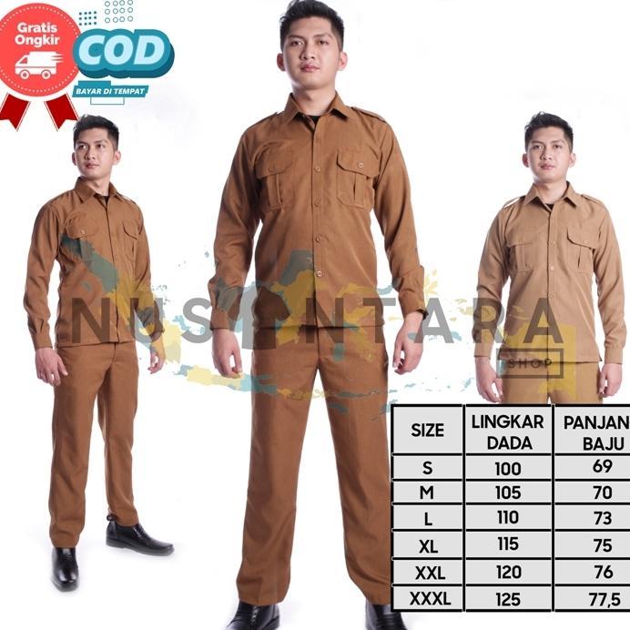 Mulus Seragam Pns Pria Lengan Panjang Dan Lengan Pendek Seragam Keki Pemda Pria