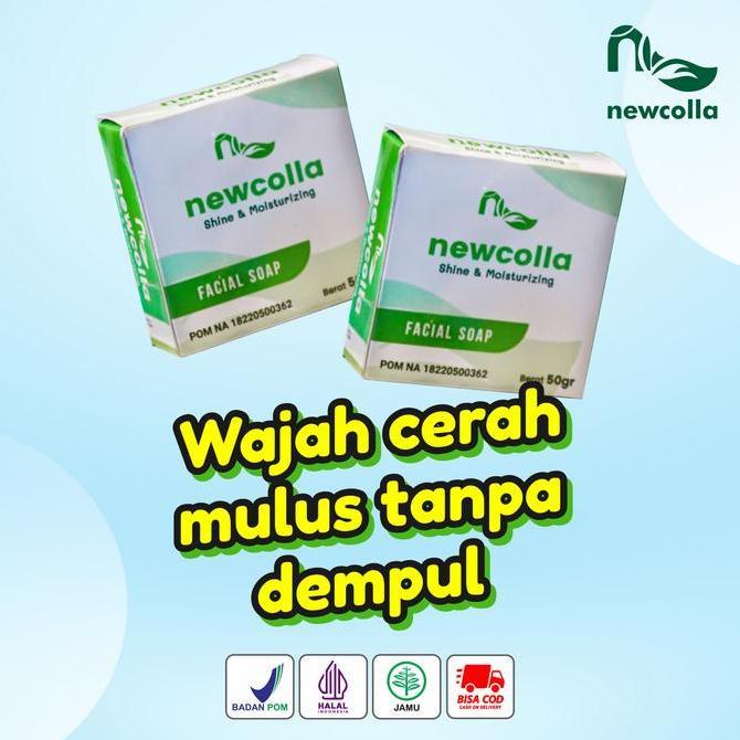 Newcolla Sabun Collagen Cuci Muka Pelembab Pencerah Pemutih Wajah Bpom