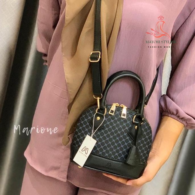 marione - tas selempang wanita alma solid bag dapat (2 tali)-limited edition - selempang wanita free