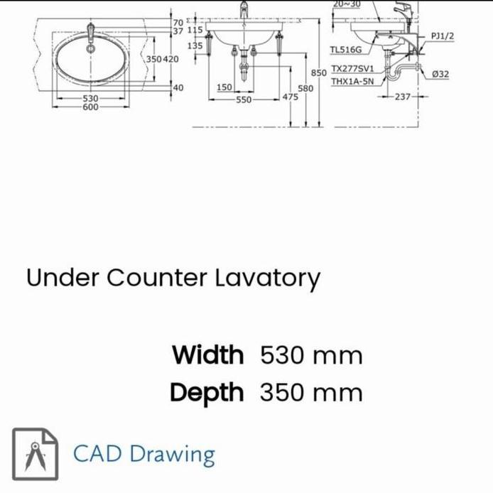 PAKET LENGKAP WASTAFEL TANAM TOTO L548 + KERAN DINGIN TOTO/WASTAFEL