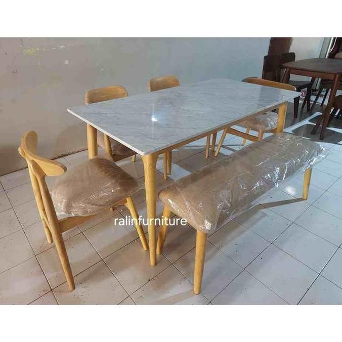Terbaru Set Meja Makan Marmer , Set Meja Marmer , Meja Marmer
