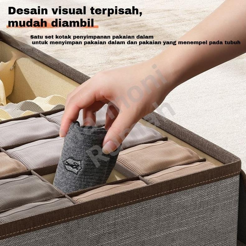 PREMIUM TEMPAT PENYIMPANAN PAKAIAN DALAM RAK PAKAIAN DALAM ORGANIZER STORAGE BOX SEKAT PENGATUR LEMA
