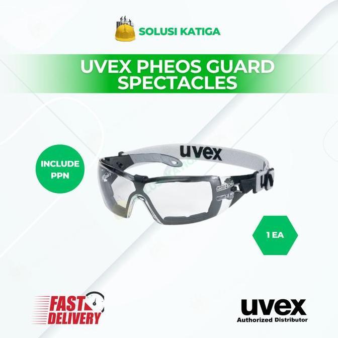 Kacamata Safety Uvex Pheos Guard Goggles Grey - 100% Original
