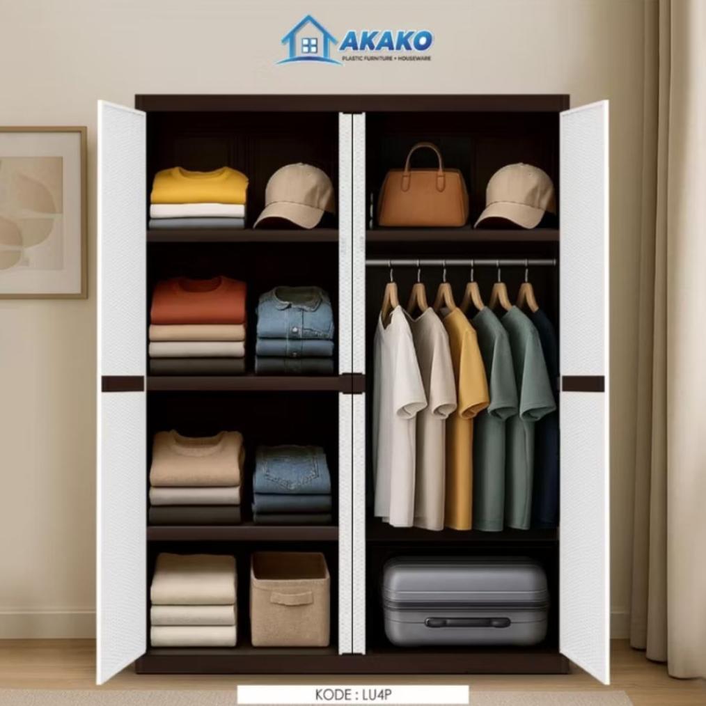 OFFICIAL AKAKO - LEMARI ULTRA TWIN - KABINET PLASTIK MULTIFUNGSI - LEMARI PLASTIK - ALMARI PLASTIK J