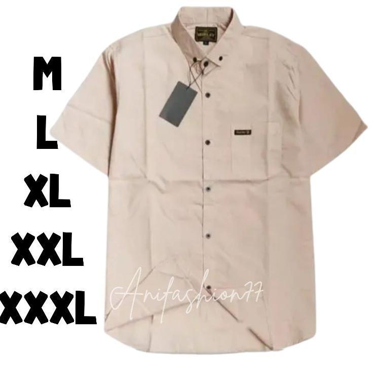 Baju Kemeja Pria Lengan Pendek Premium Atasan Casual Jumbo Hem Cowok Keren Original Distro