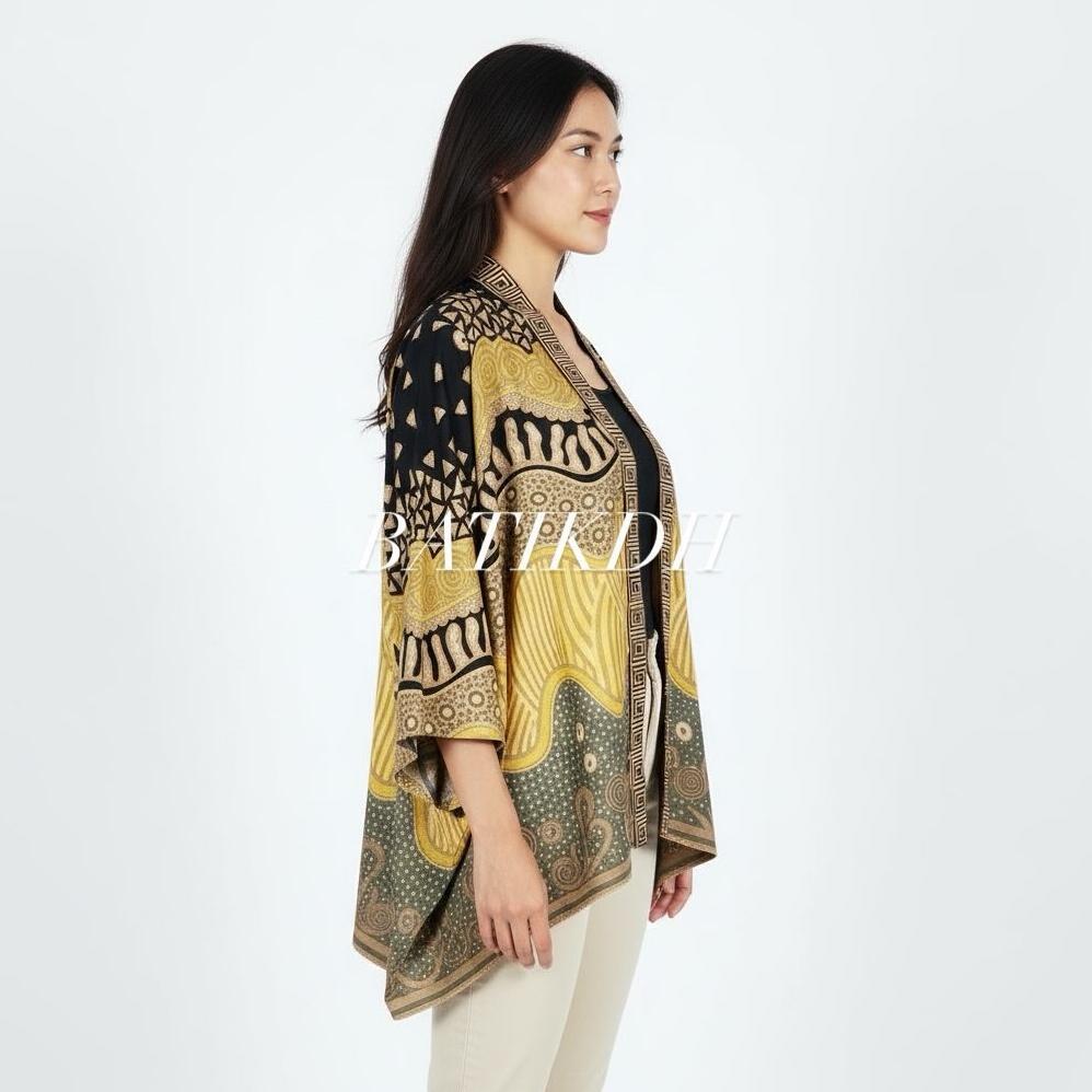 Promo  Batikdh Outer Batik Modern Wanita Kekinian Terbaru Jumbo Ld 140 150Cm Bahan Katun Halus Solo