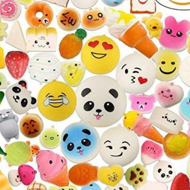 Squishy Paket Hemat Murah Isi 20Pcs Squishy Lucu Slow Rising Scanted Stress Relieve Toys Squishy Mak