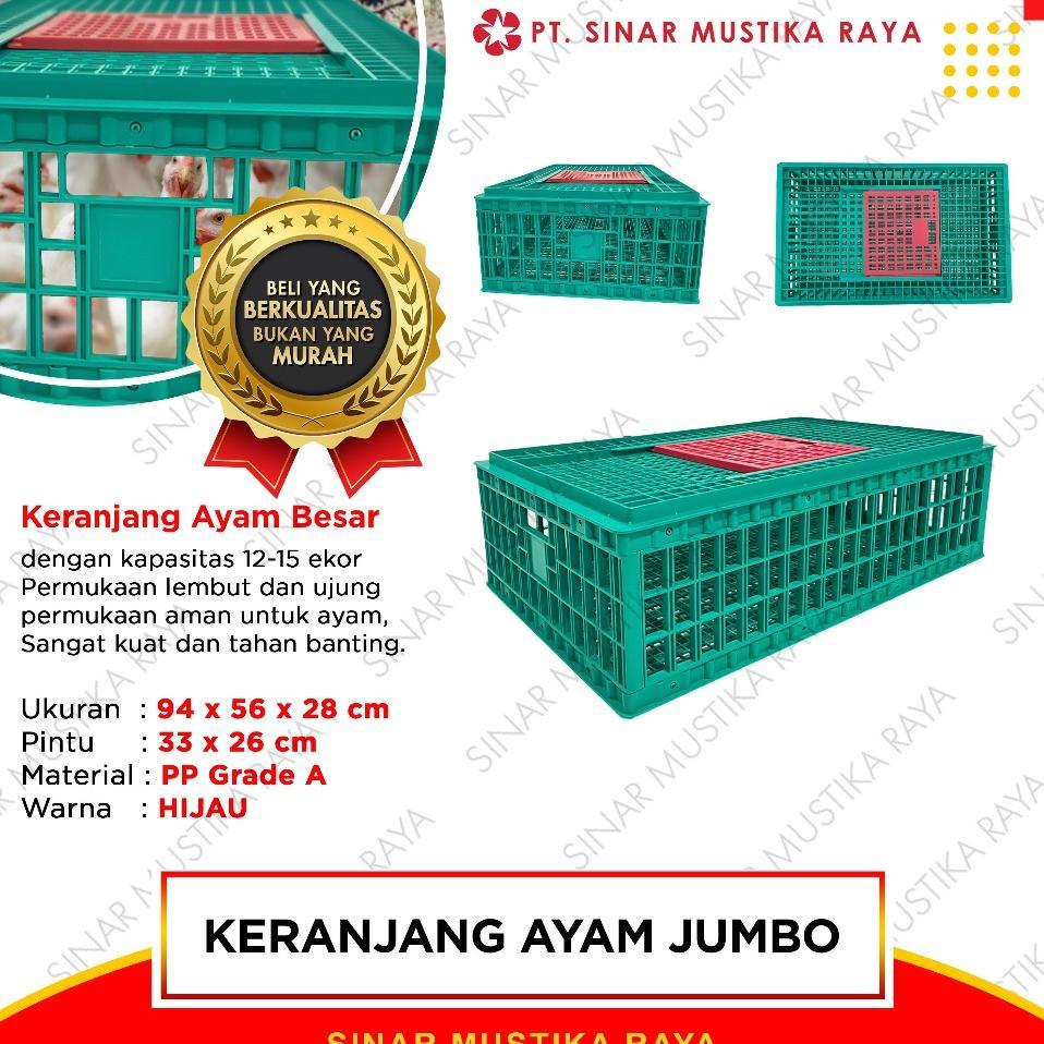 Keranjang Ayam Plastik Besar Jumbo Lokal Transport Panen Broiler Hijau