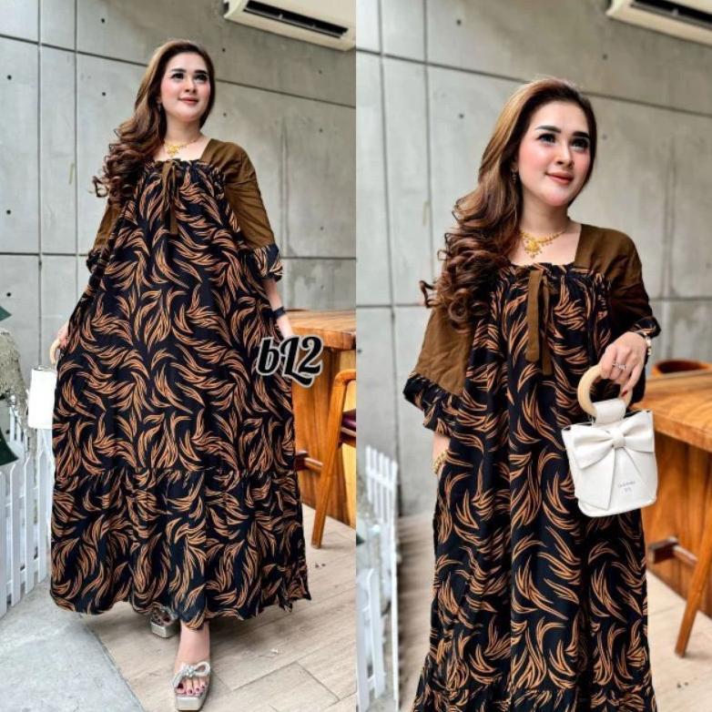 Bergaransi Dress Fuji Andin Daster Arab Jumbo Semata Kaki Motif Polos Daster Kekinian Terbaru