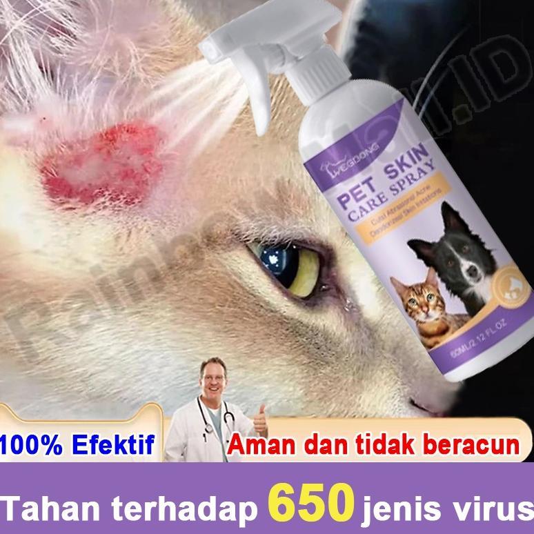 Obat jamur kucing Spray Obat kurap kucing Obat gatal anjing Obat scabies kelinci, Jamur, Ringworm, D