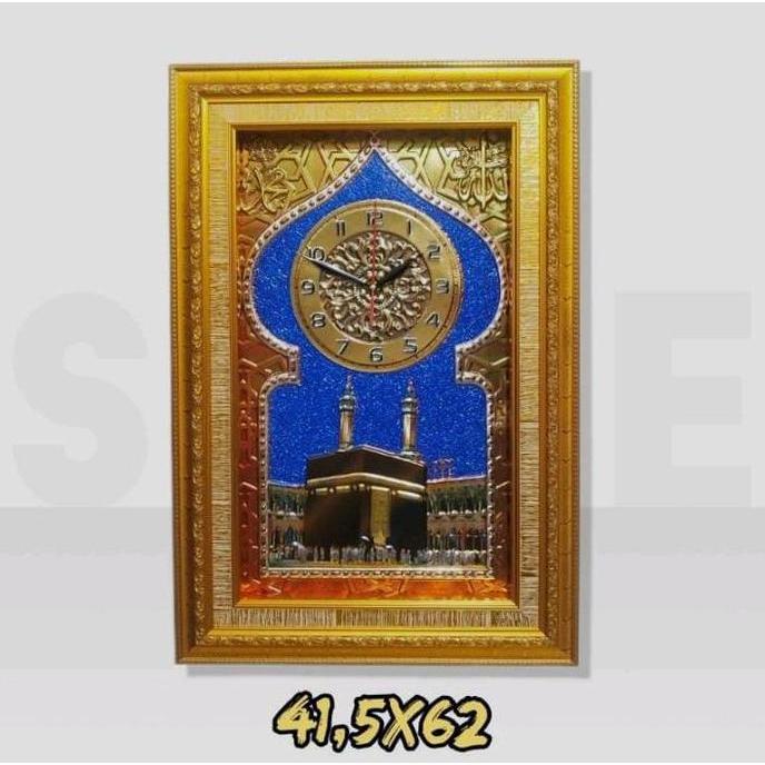 Jam Dinding Kalrafi Kabah Hiasan Dinding Meh 41,5x61,5 Lampu