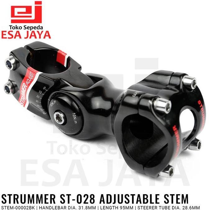 Stem STRUMMER Adjuster 028 Alumunium Adjustable Oversize MTB 31.8mm