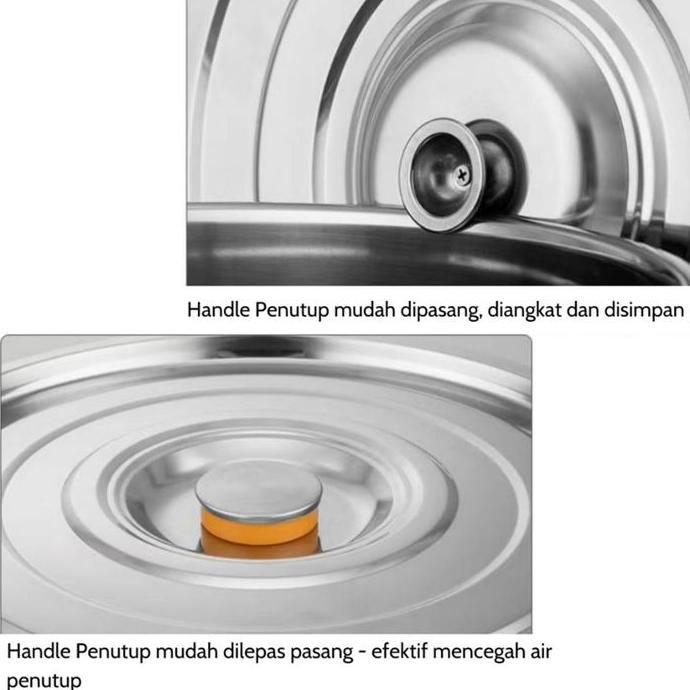 Stok Pot 30cm Besar Tebal Panci Sup Tinggi Multifungsi Stainless /25cm/30cm/35cm/40cm /Panci Dandang