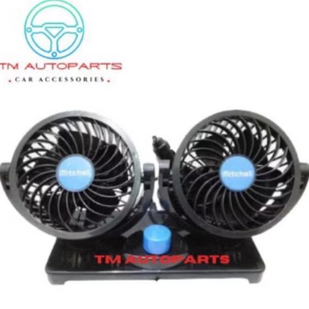 kipas angin mobil mitchell 12 volt 12v double head single switch universal