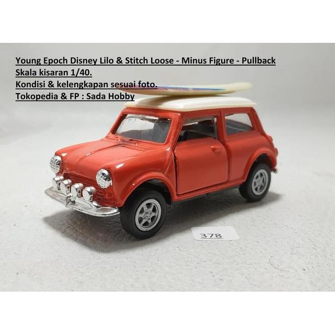 DIECAST MINIATUR YOUNG EPOCH DISNEY LILO AND STITCH MORRIS MINI COOPER MERAH MINUS UNIT ONLY CADATOY