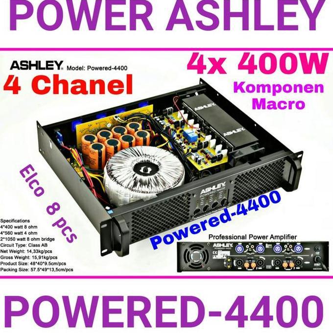 Power Ampli Ashley Powered 4400 Original 4 Chanel 4x 400W 8ohm