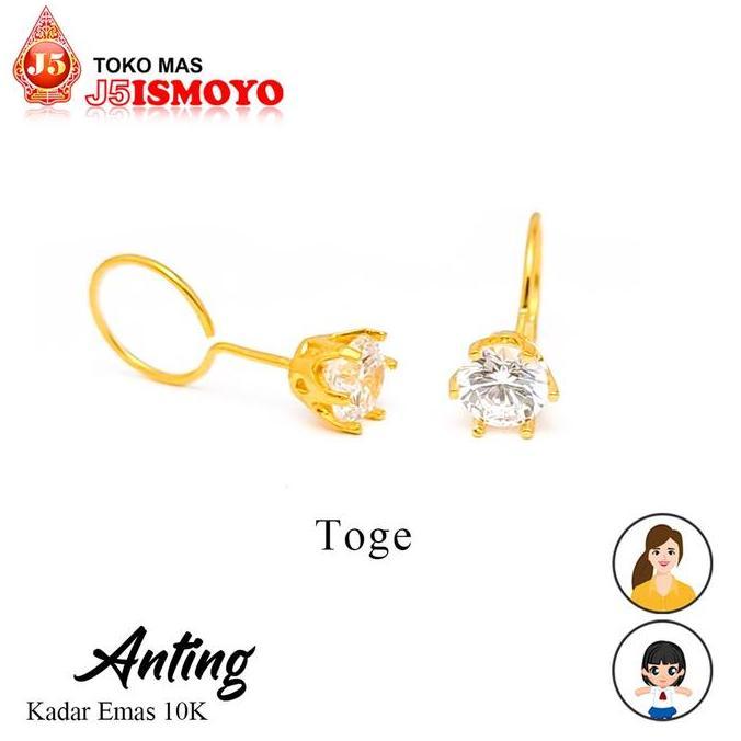 Tevanikarya - Anting Emas Toge Dewi, Anting Emas 10 Karat, Anting Pria wanita J5 Ismoyo gold