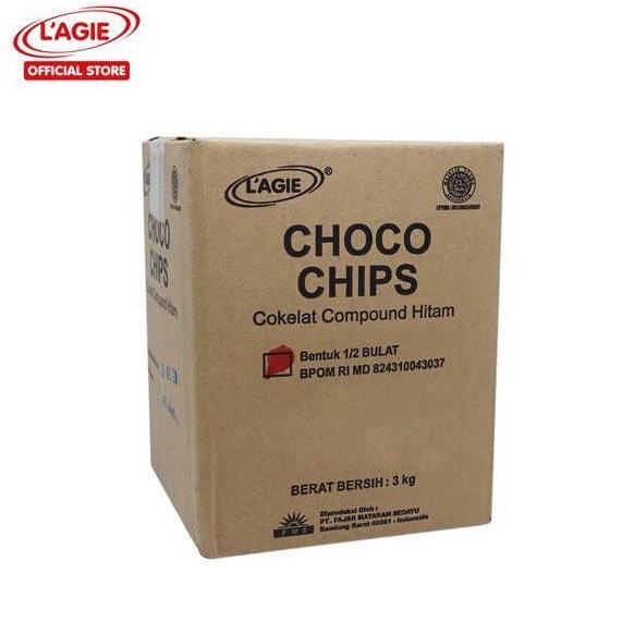 Lagie Choco Chips 1/2 Bulat Coklat 3 Kg