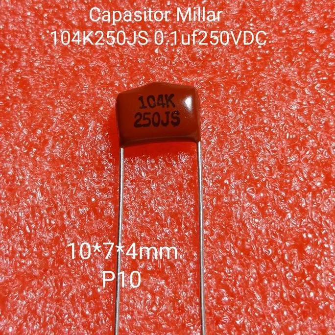 capasitor milar 104K 250V 100nf 0.1uf 250v P10