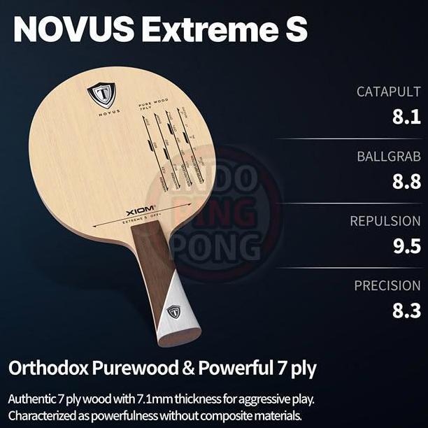 Xiom Extreme S FL ST CP AllWood Novus 7ply Pure Wood OFF+ Blade Kayu Tebal