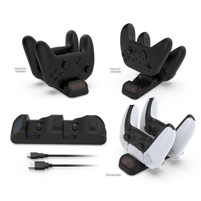 Dobe Universal Controller Charging Dock Joystick Stik PS5/Xbox/Rexus/Fantech TY-0811S murah