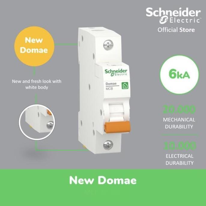Ready MCB 40 Ampere 1 Phase Domae 6kA Schneider Original Merlin Gerin