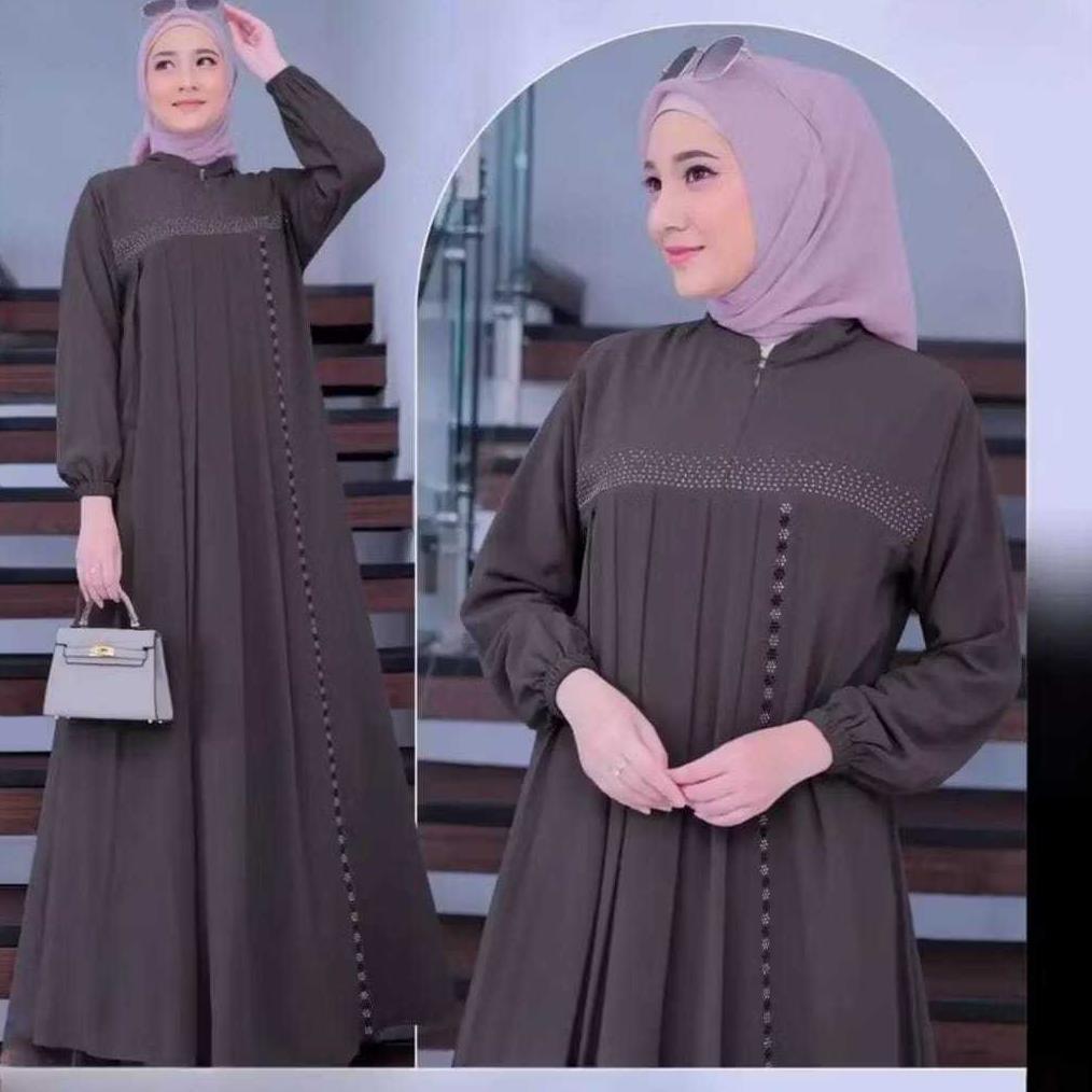 premium gamis babydoll almahyra dress bahan crinkle/gamis azizah mewah terbaru termurah/azzahra dres