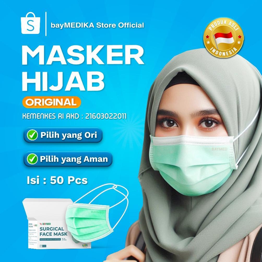 MASKER HIJAB 3 Lapis Medis BAYMED Mask Original