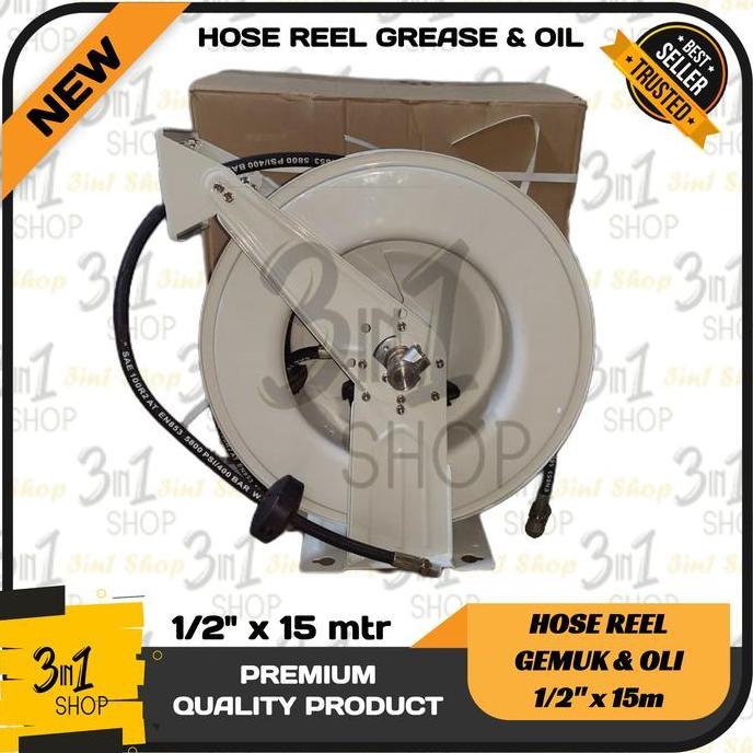 Grease Hose Reel 1/2" 15m / Oil Hose Reel 1/2 inch 15 meter murah
