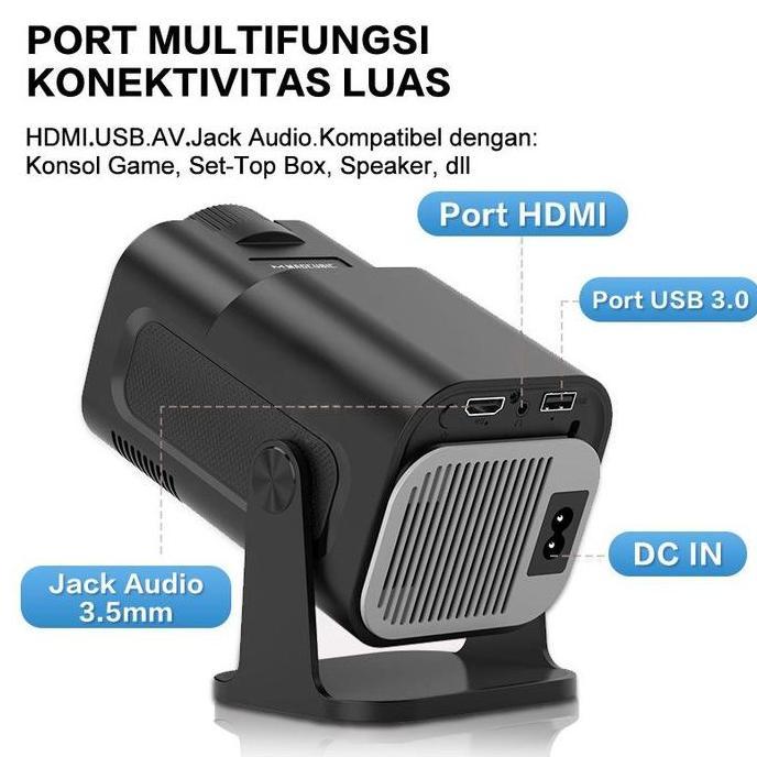 Smart Proyektor Android 4K Full Hd Android 13.0 Infocus Proyektor Mini Mirrorlink Auto Keystone Lcd 