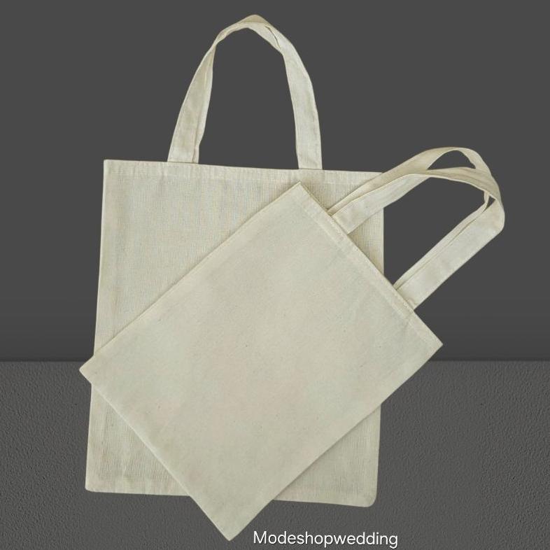 PROMO TOTE BAG BLACU POLOS TAS POLOS KANVAS PUTIH TAS ECOPRINT CALICO TERMURAH