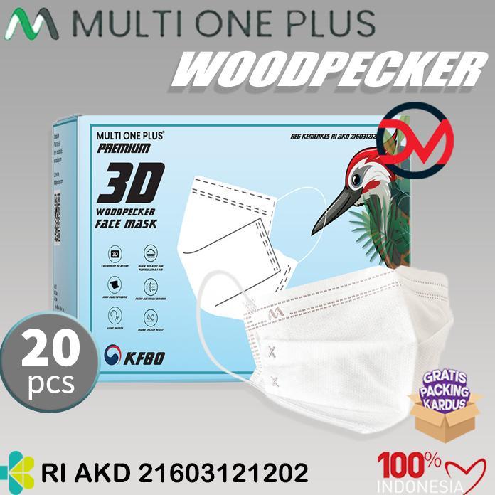 Masker Multi One Plus Woodpecker KF80 3ply isi 20