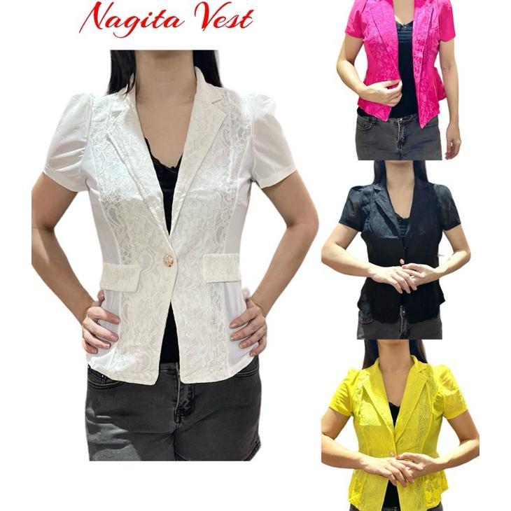 Termurah Vest Rompi Blazer Wanita Bangkok Brokat Brukat
