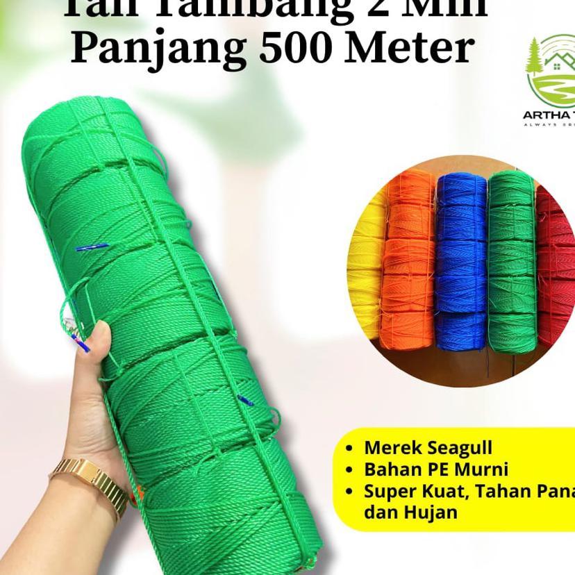 Paket Tali Tambang 2Mm Panjang 500 Meter Murah-Tambang 2Mm 1 Bendel Isi 5 Roll-Tambang 2 Mili Isi 5 