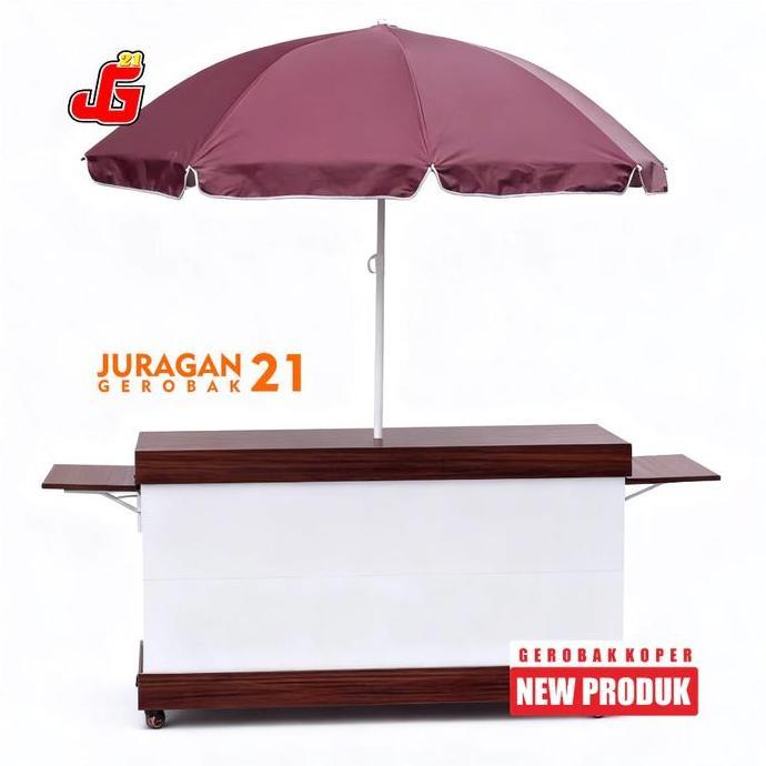 Terlaris Booth Portable Lipat Model Koper Jumbo Meja Samping | Gerobak Jualan Minuman | Meja Booth B