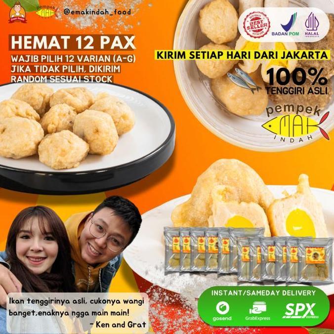 Pempek Emak Indah - Pempek Palembang Asli Ikan Tenggiri - Paket 12 Pax