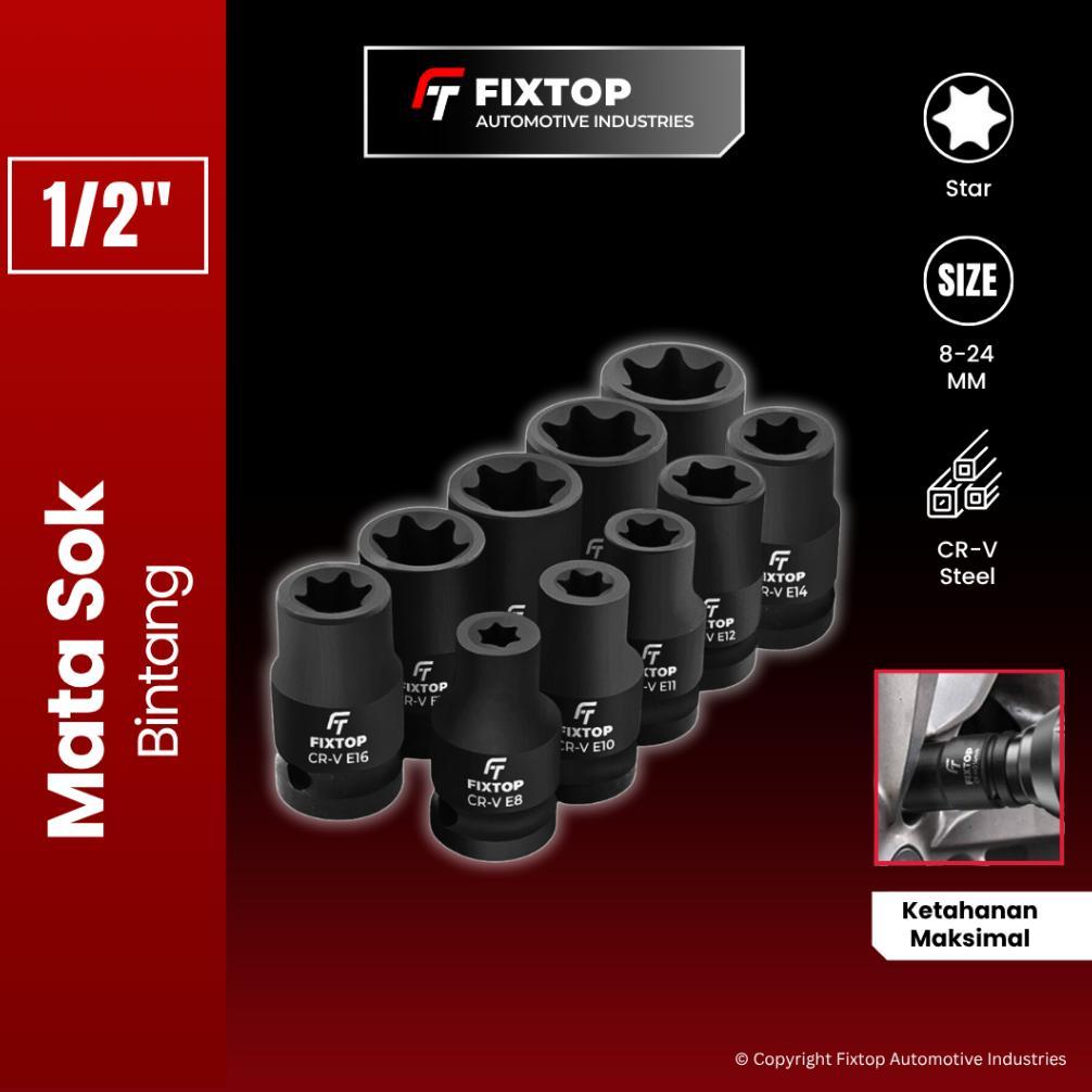 FIXTOP Mata Sok Shock Bintang Impek Impact Inch Ukuran E8 E10 E12 E14 E16 E18 E20 E24 Impeck Sock Ku