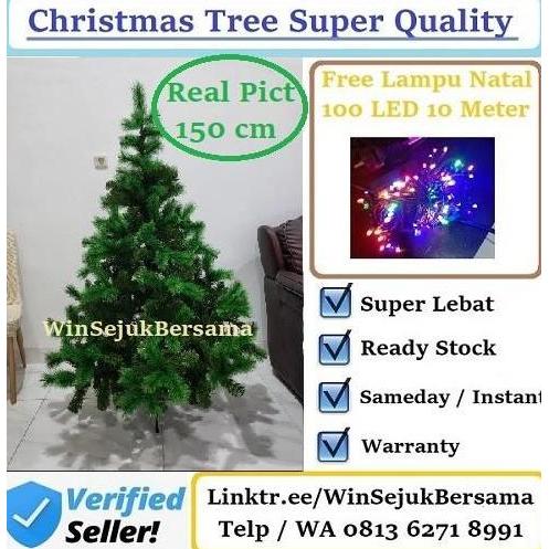 Pohon Natal 1,5 Meter + Accesories