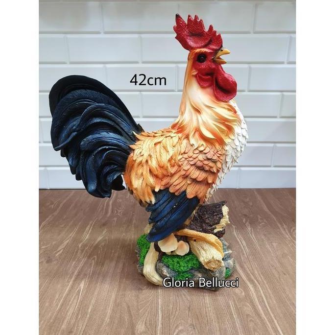 patung pajangan ayam jago jumbo kate miniatur chicken