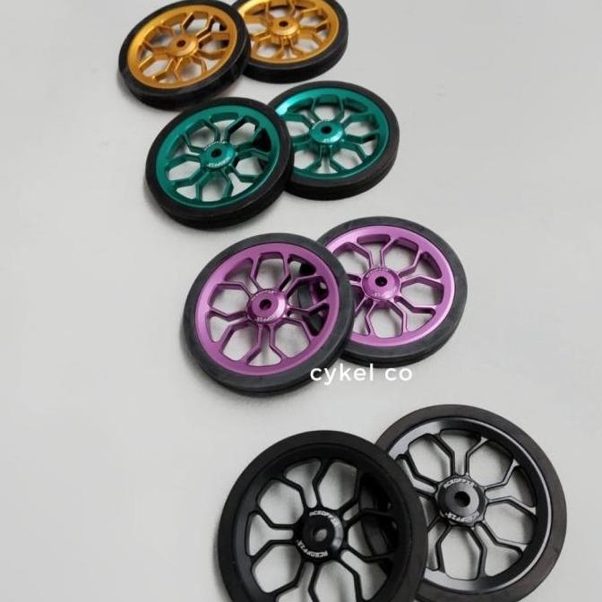 oversized easy wheel brompt folding bike easywheel aceoffix