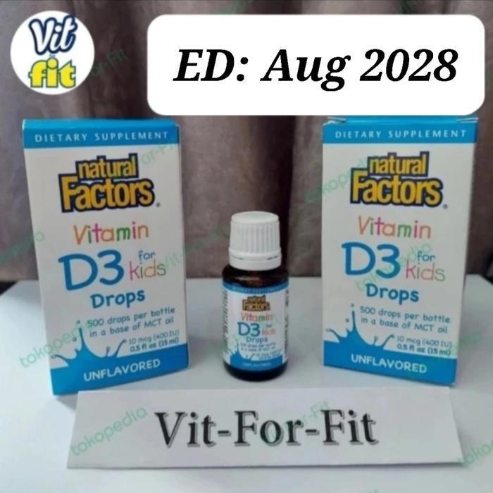Natural Factors D3 400 iu for kids drops - 15 ml || D3 400iu kid anak